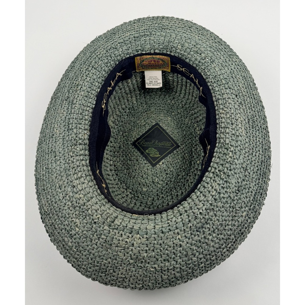 Scala Collezione Raffia Sage Green Natural Fiber Woven Sun Hat One Size - Picture 5 of 7